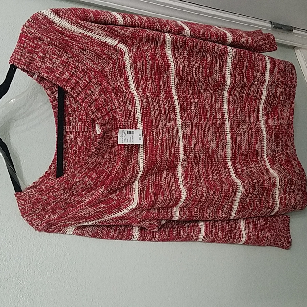 Maurices Red and ivory sweater